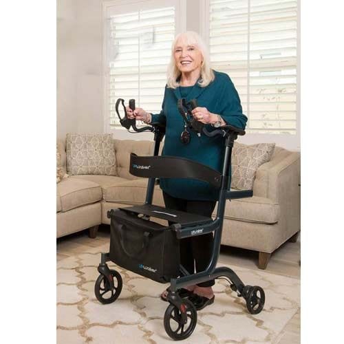UpWalker Lite Upright Walker Rollator With Seat And Brakes