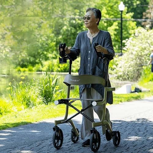 UpWalker Lite Upright Walker Rollator With Seat And Brakes