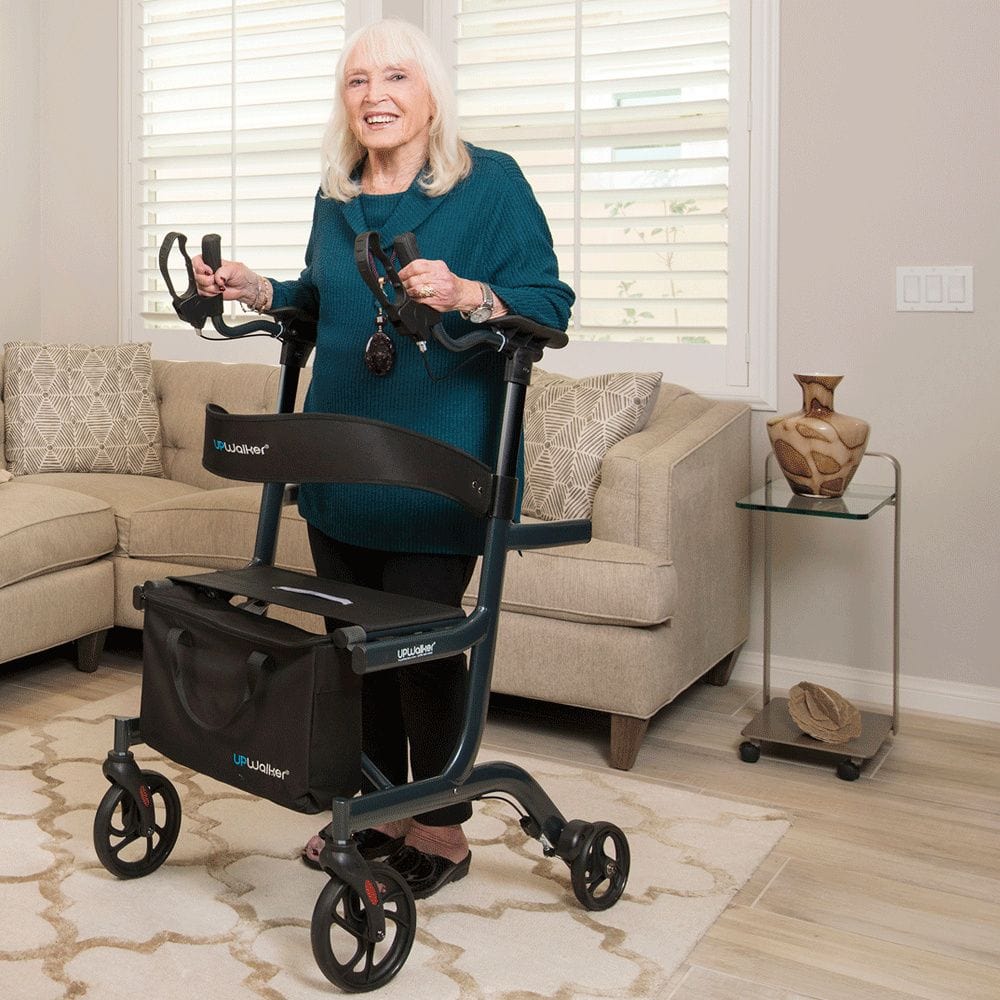 UpWalker Lite Upright Walker Rollator With Seat And Brakes