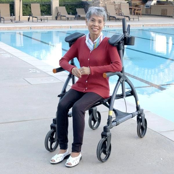 UpWalker Standard Upright Walker Rollator With Seat And Brakes H200
