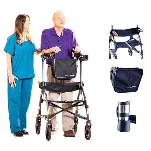 UpWalker Standard Upright Walker Rollator With Seat And Brakes H200